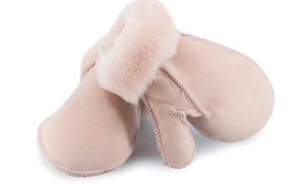 Kids Australian Sheepskin Mitten Gloves Light Pink