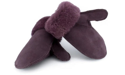 Kids Australian Sheepskin Mitten Gloves Raisin