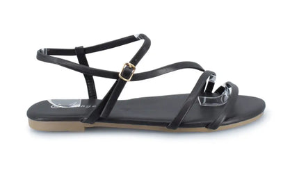 Sash Flat Strappy Sandal Black / Au Women 5 Eu 36 Uk 3 Shoes