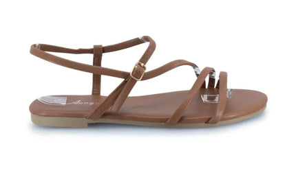 Sash Flat Strappy Sandal Brown / Au Women 5 Eu 36 Uk 3 Shoes