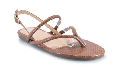 Skin Flat Snakeskin Pu Thong Sandal Shoes