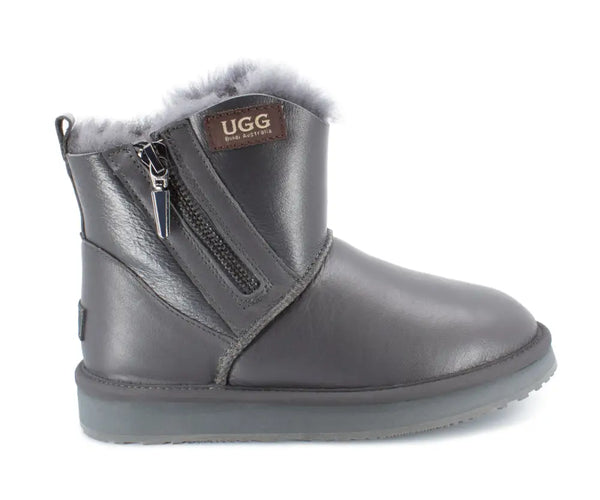 UGG Mini Zipper Leather Platform Boots - Tendance Paris 