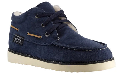 Lace Up Boat Style Ankle Ugg Boot Inc. Protector Navy / Au Men 6 Women 7 Short Boots