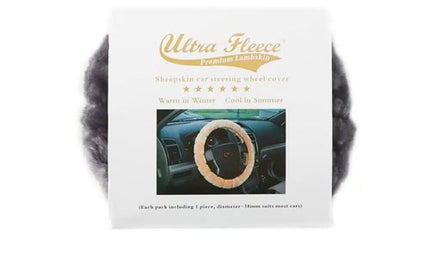 Ultra Fleece® Sheepskin Steering Wheel Cover Charcoal Ugg Accessories